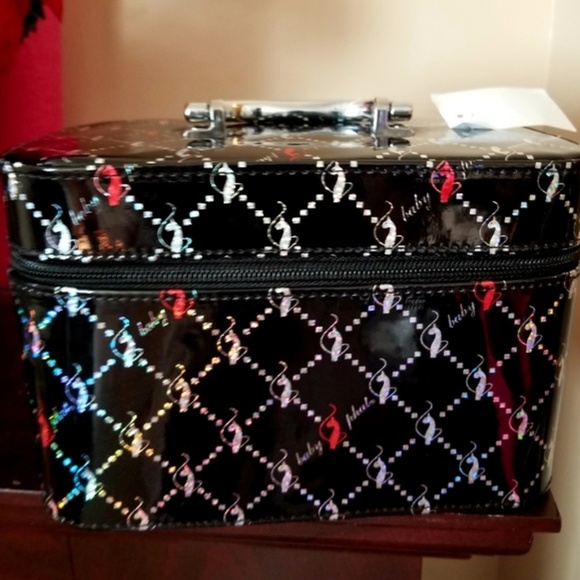 Baby Phat Handbags - Baby Phat Black Holographic  Mini Cosmetic